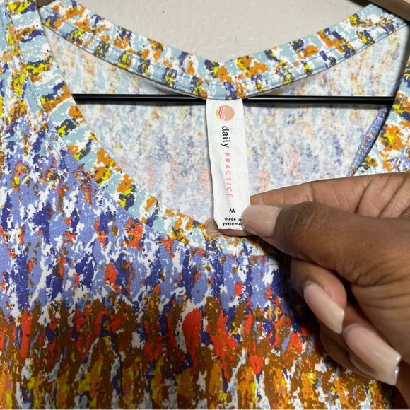 Anthropologie Daily Practice Women Dress Medium Colorful Maxi Ruched Motif - Picture 5 of 14